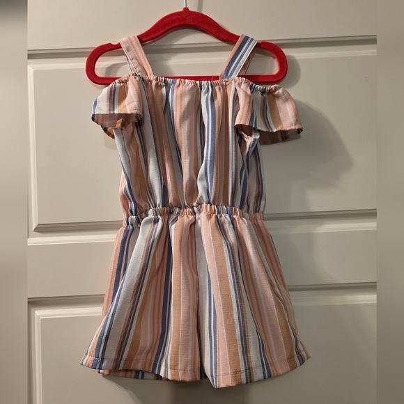 Little Lass Striped Ruffle Romper One Piece - Picture 4 of 5